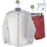 Conjunto niño camisa y bermuda fresa (talla pequeño)
