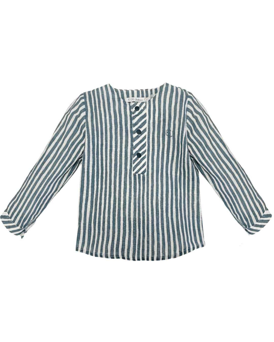 Camisa niño rayas azul