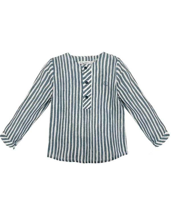 Camisa niño rayas azul
