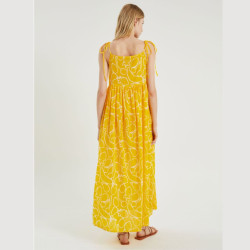 Vestido largo tirantes amarillo