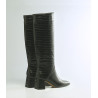 Bota alta negra cocodrilo