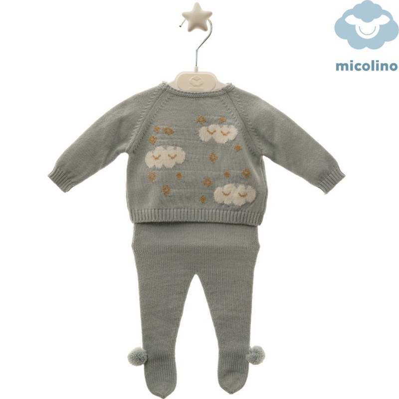 Conjunto bebé jersey y polaina azul