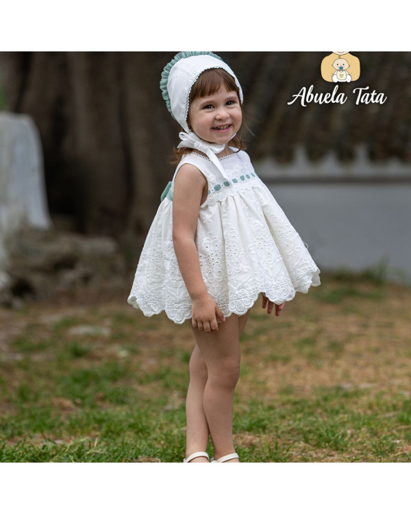 Vestido s/m blanco con lazo...
