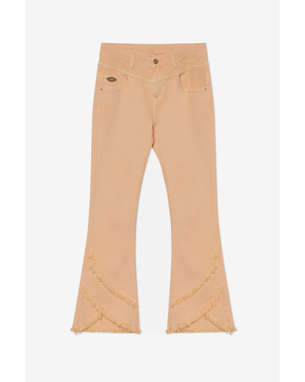 Pantalón cropped flare salmón