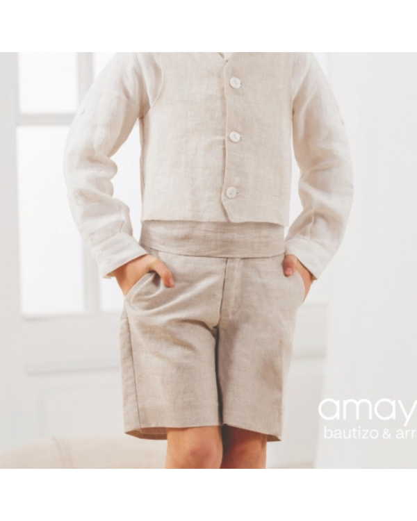 Pantalón corto niño lino...