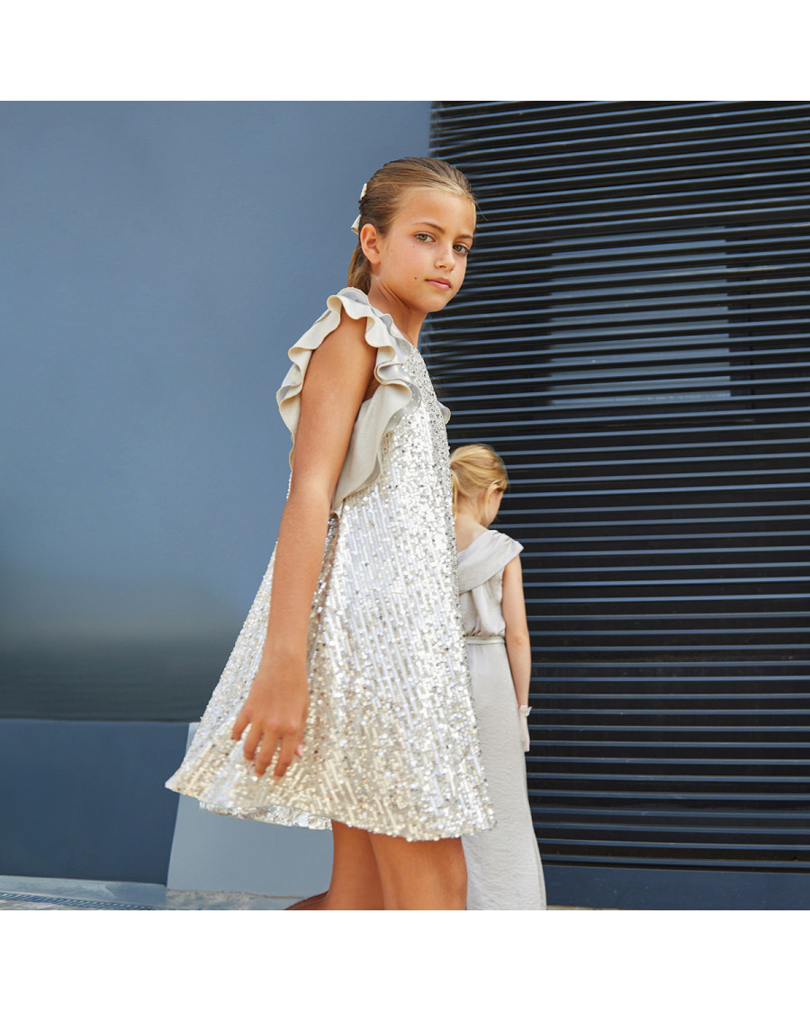 Vestido evasé lentejuelas