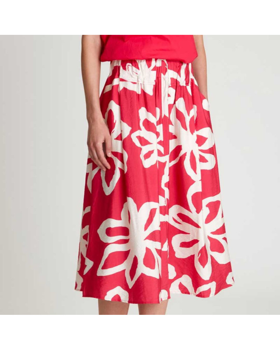 Falda midi estampada fresa