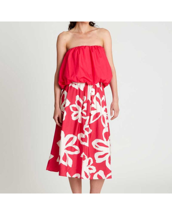 Falda midi estampada fresa