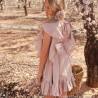 Vestido faralae rosa lino sin fajín