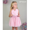Vestido rosa crep y falda