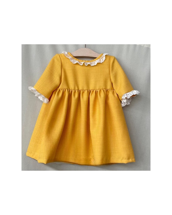 Vestido mostaza lino