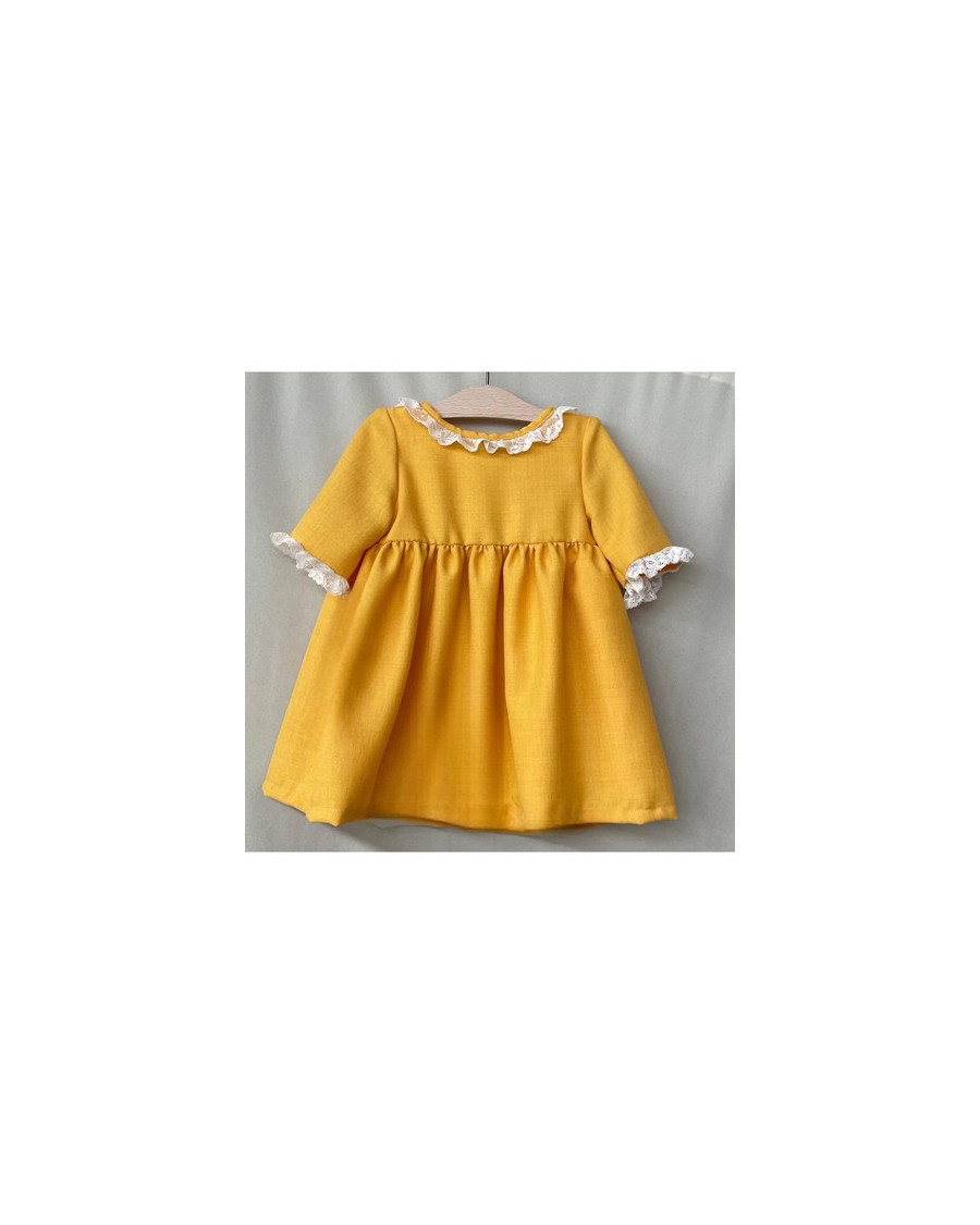 Vestido mostaza lino