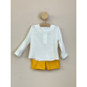Conjunto niño camisa y bermuda mostaza