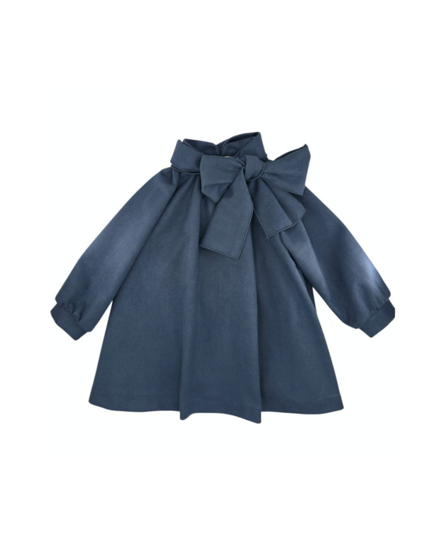 Vestido antelina azulón con lazada