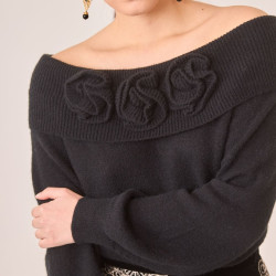 Jersey negro cuello vuelto...