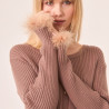 Cardigan con detalle pelo en puños