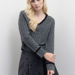 Jersey lana pico gris