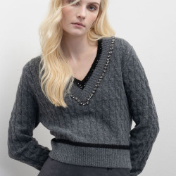 Jersey lana pico gris