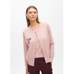 Cardigan con joya lazo