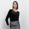 Jersey negro canalé transparencia