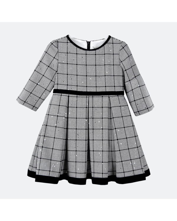 Vestido cuadros blanco y negro