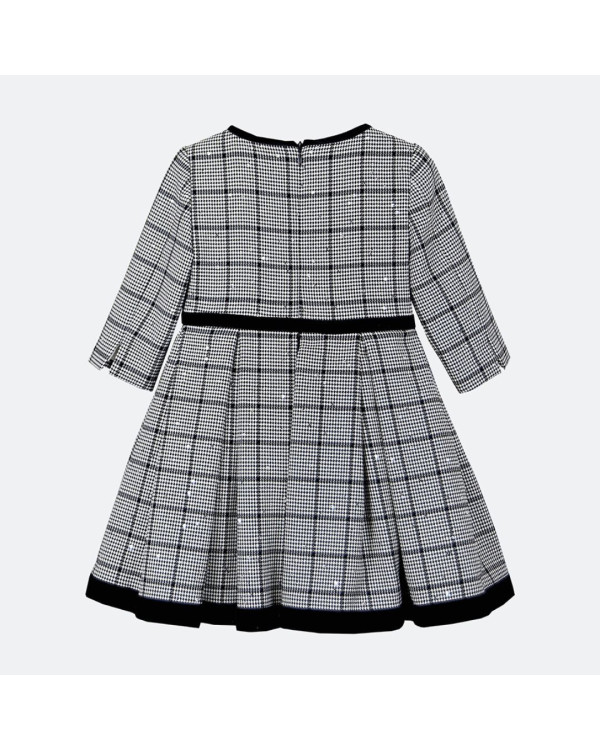 Vestido cuadros blanco y negro