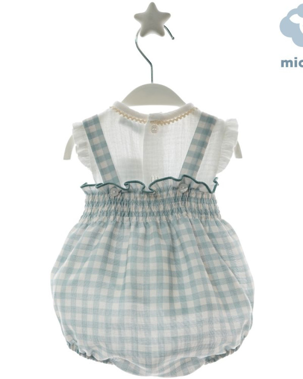 Conjunto blusa bambula y ranita vichy verde empolvado
