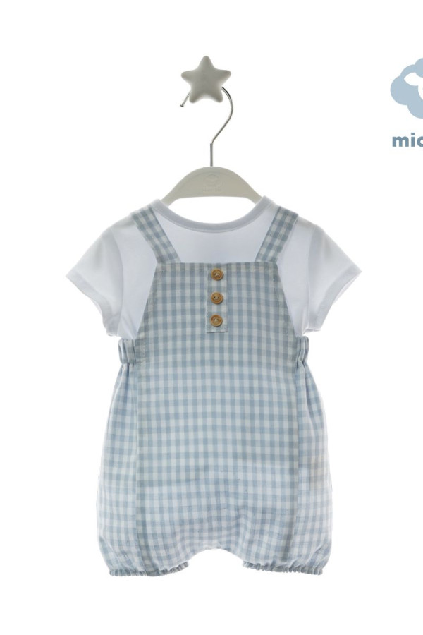 Conjunto camiseta y peto cuadros vichy