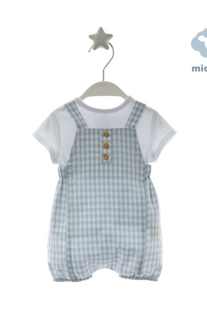 Conjunto camiseta y peto cuadros vichy