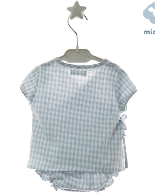 Conjunto cruzado cuadros vichy celeste