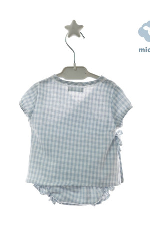 Conjunto cruzado cuadros vichy celeste