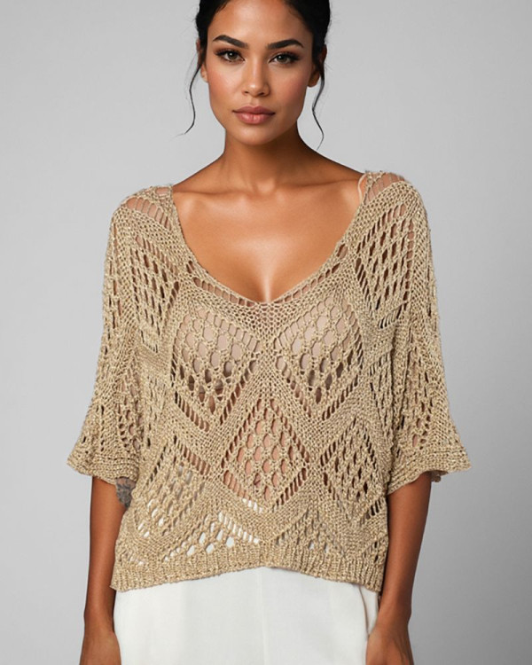 Bolero punto calado  dorado