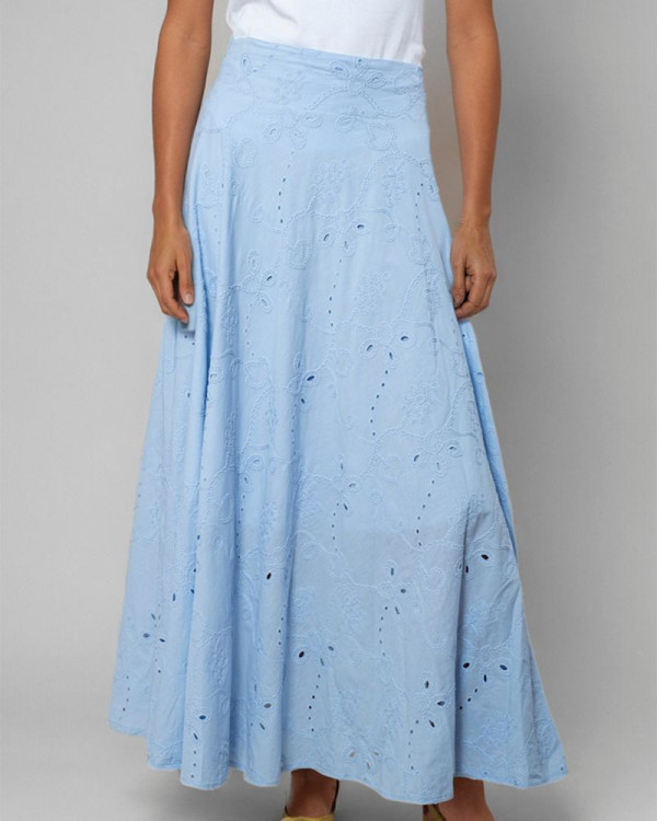 Falda larga azul