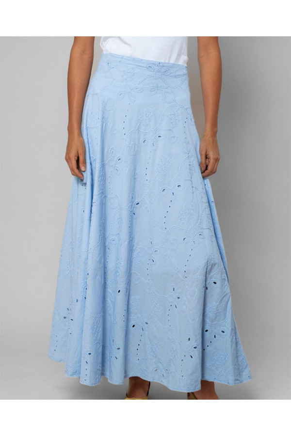 Falda larga azul