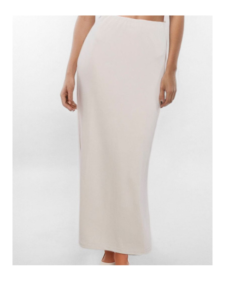 Falda larga beige