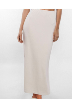 Falda larga beige