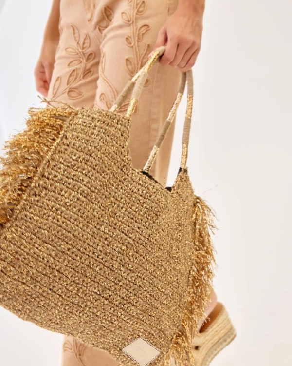 Bolso rafia shopper
