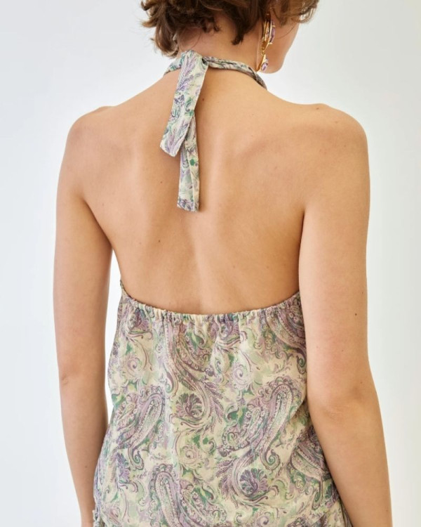 Top estampado cuello halter