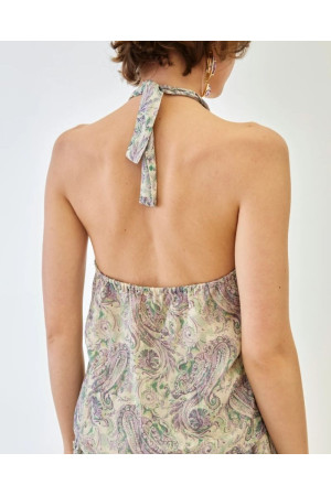 Top estampado cuello halter