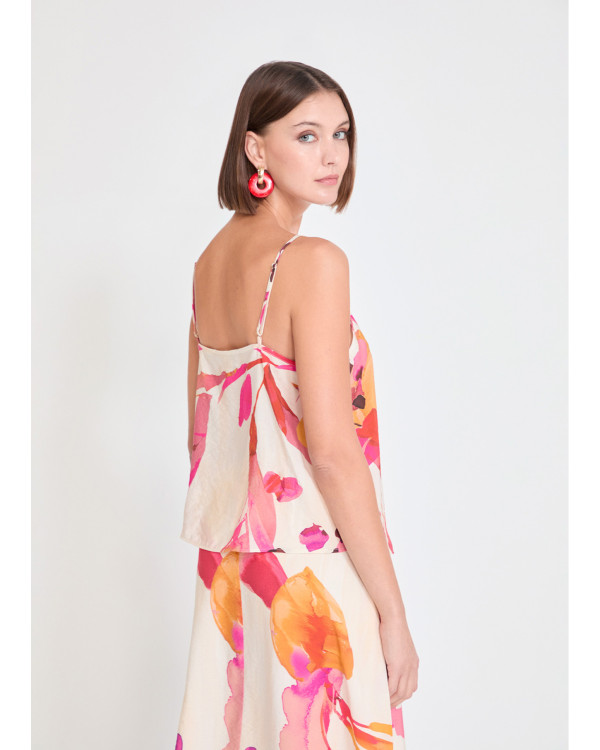Conjunto Top y falda print floral