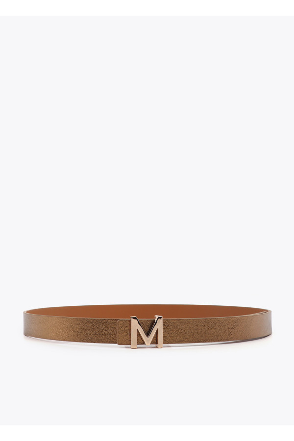 Cinturón metal marrón reversible