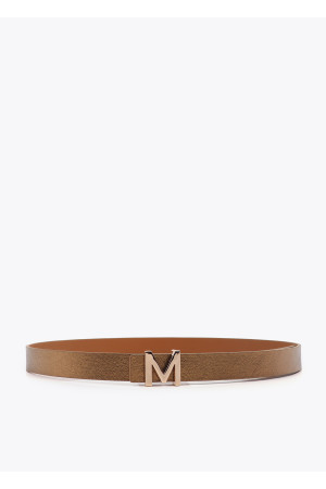 Cinturón metal marrón reversible