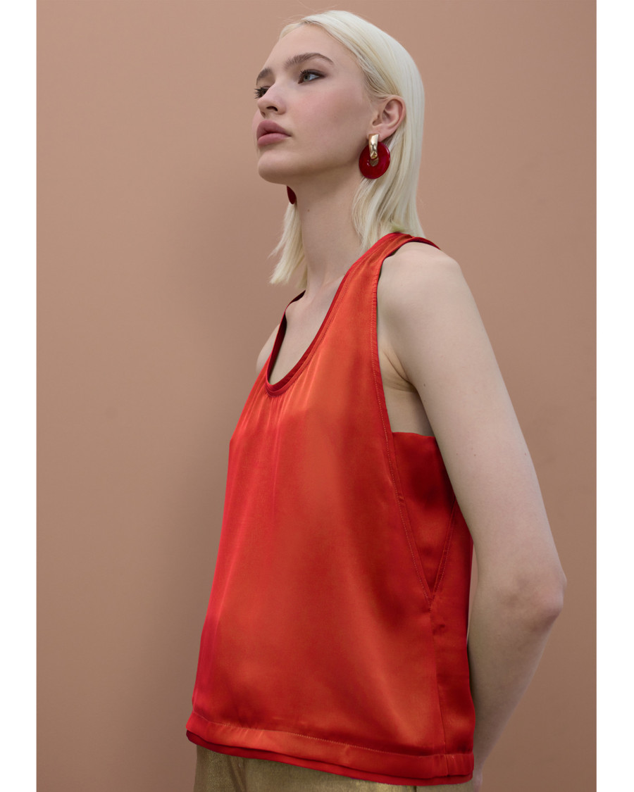 Blusa sin mangas coral