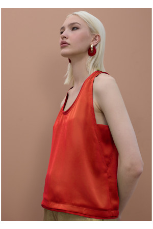 Blusa sin mangas coral