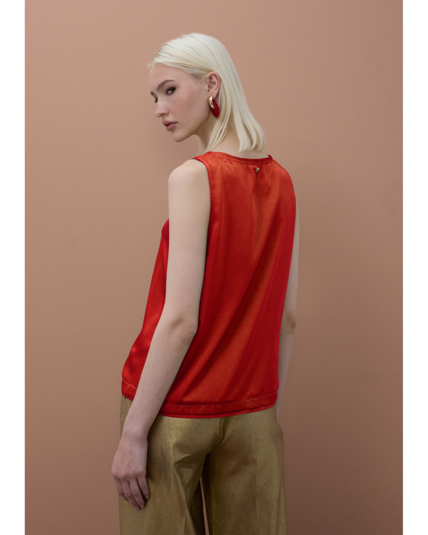 Blusa sin mangas coral