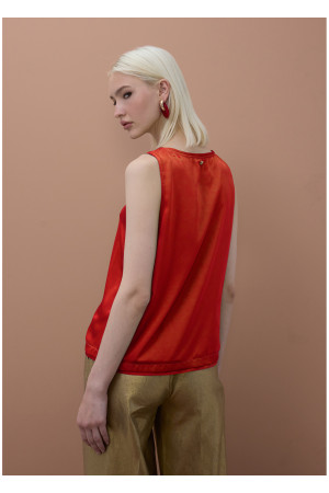 Blusa sin mangas coral