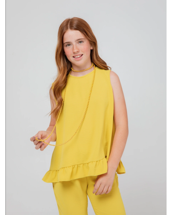 Conjunto lima top y pantalón flare
