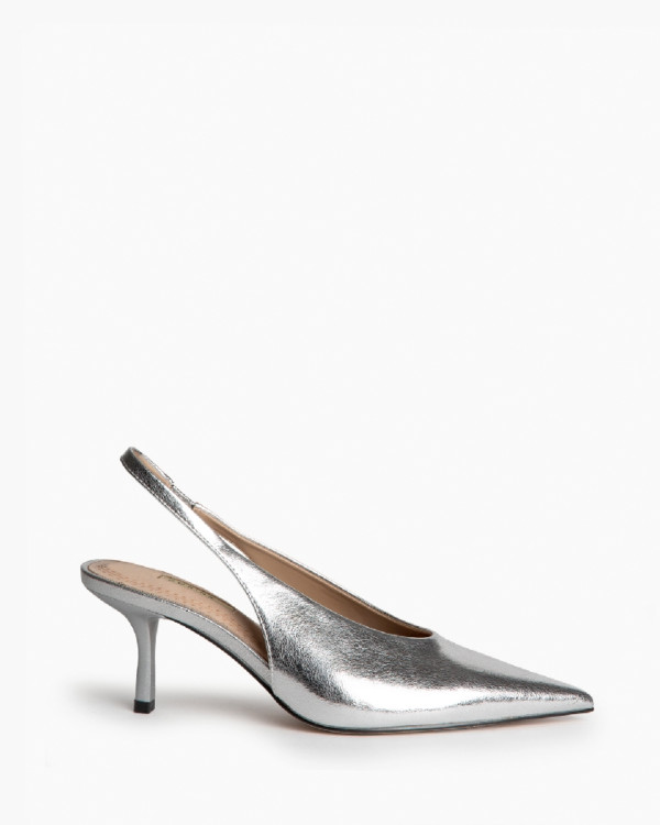 Zapato salon destalonado plata