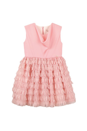 Vestido rosa crep y falda