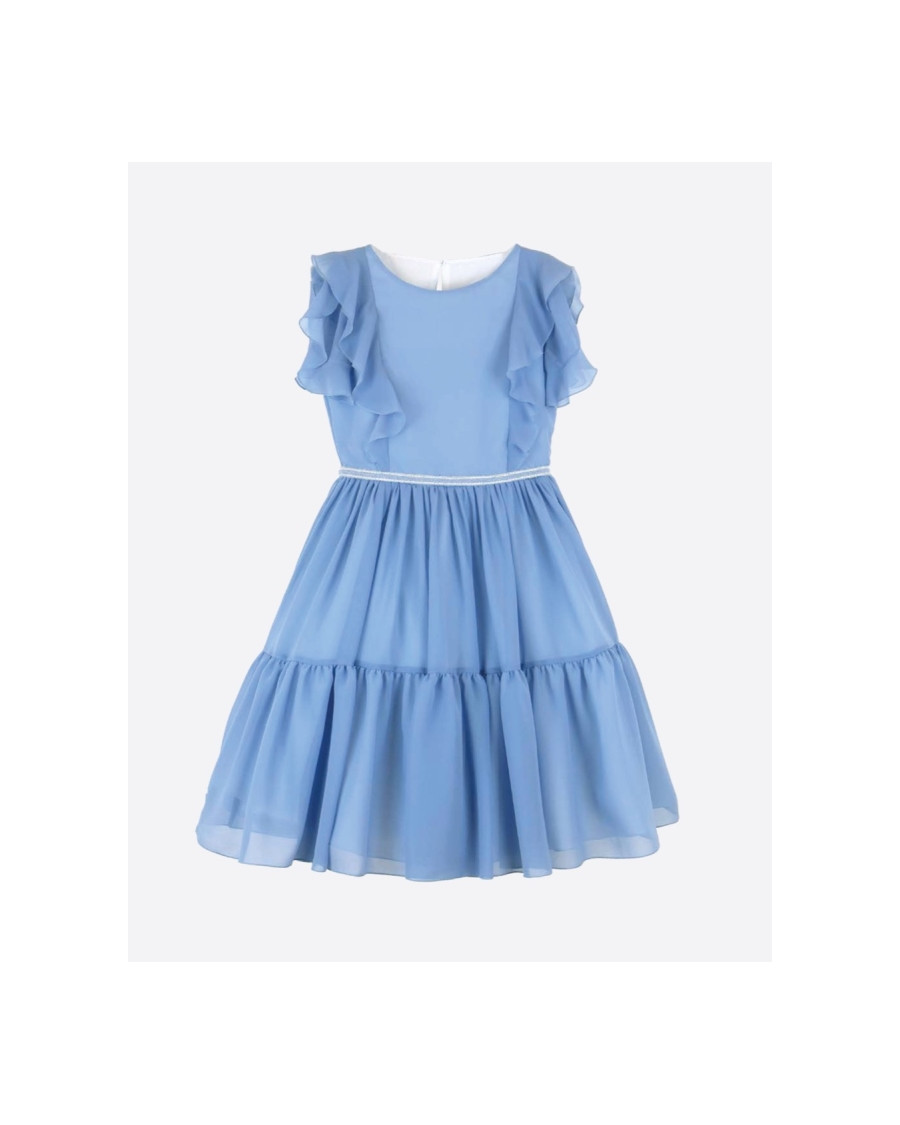 Vestido junior  en gasa azul